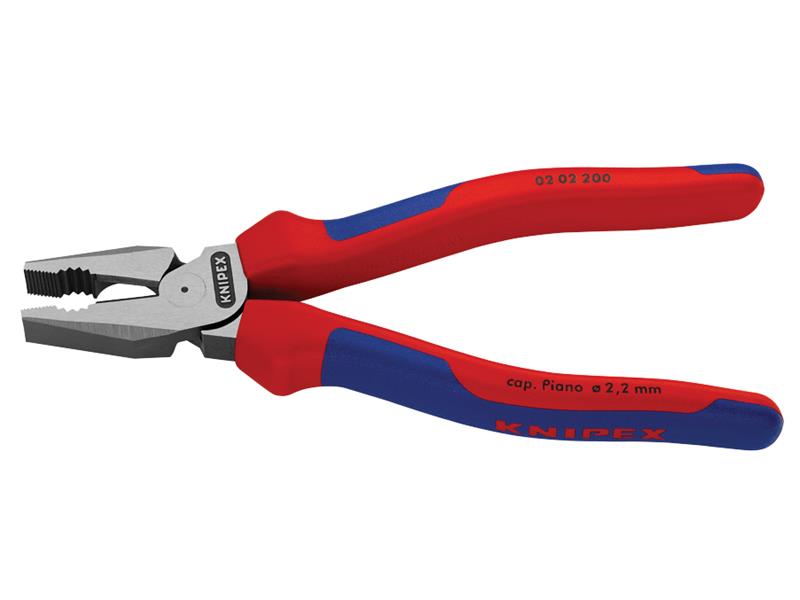 Knipex High Leverage Combination Pliers Multi-Component Grip 200mm KPX0202200