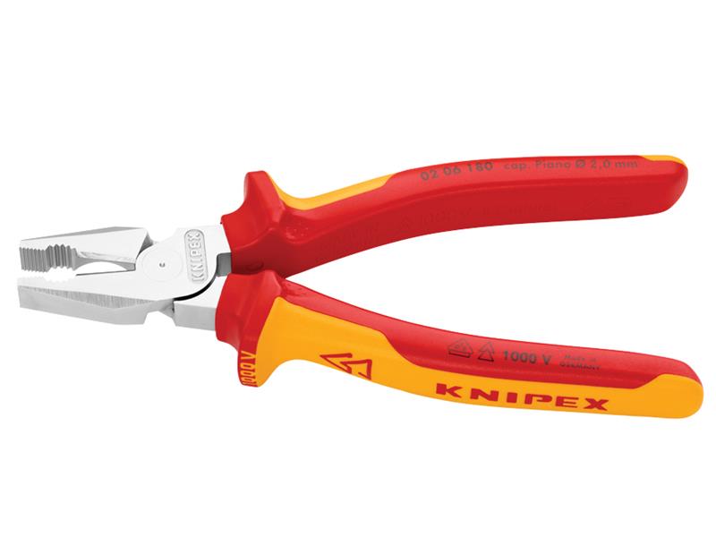 Knipex VDE High Leverage Combination Pliers 180mm KPX0206180