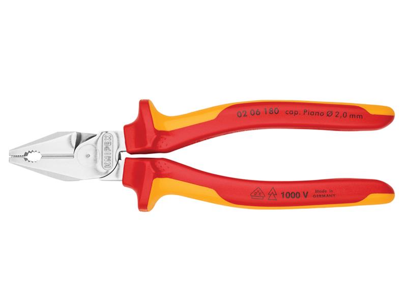 Knipex VDE High Leverage Combination Pliers 180mm KPX0206180
