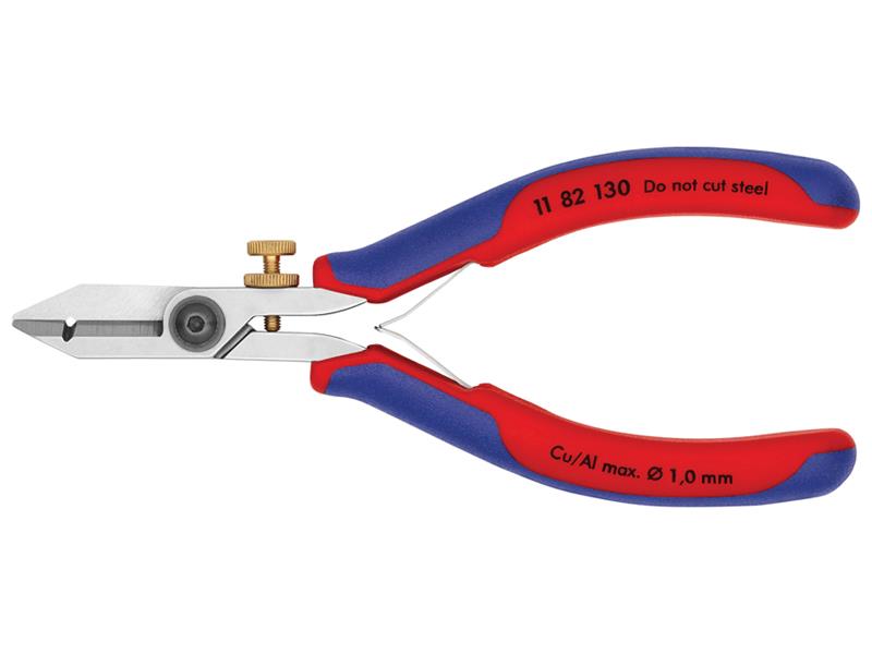 Knipex Electronic Wire Stripping Shears 130mm 0.03-1.0mm 0.01-0.75mm KPX1182130