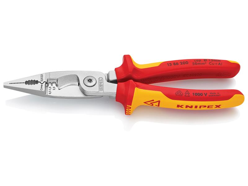 Knipex VDE Multifunctional Installation Pliers 200mm KPX1386200