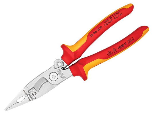 Knipex VDE Multifunctional Installation Pliers with Opening Spring 200mm KPX1396200