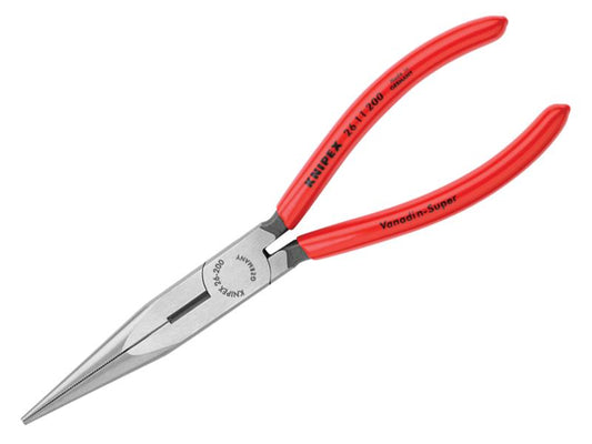 Knipex Long Snipe Nose Side Cutting Pliers PVC Grips 200mm (8in) KPX2611200