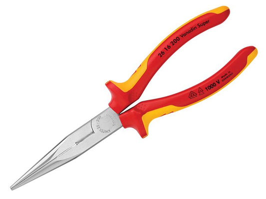 Knipex VDE Long Snipe Nose Side Cutting Pliers 200mm KPX2616200