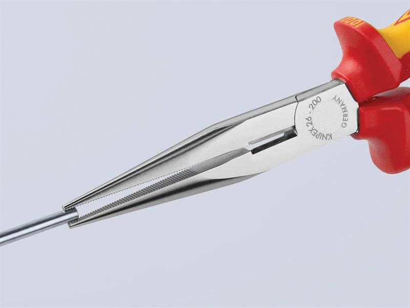 Knipex VDE Long Snipe Nose Side Cutting Pliers 200mm KPX2616200