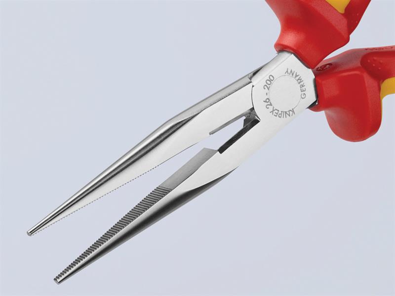 Knipex VDE Long Snipe Nose Side Cutting Pliers 200mm KPX2616200
