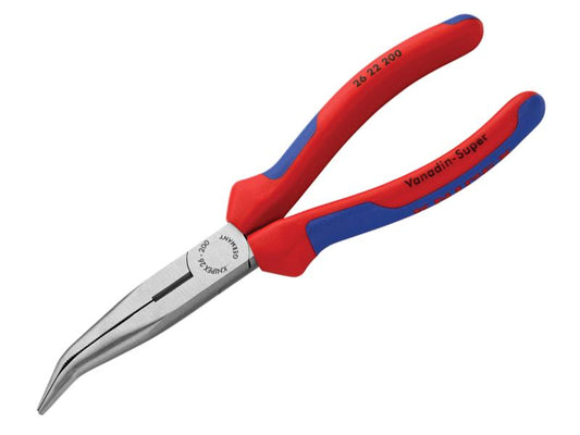 Knipex Bent Snipe Nose Side Cutting Pliers Multi-Component Grip 200mm (8in) KPX2622200