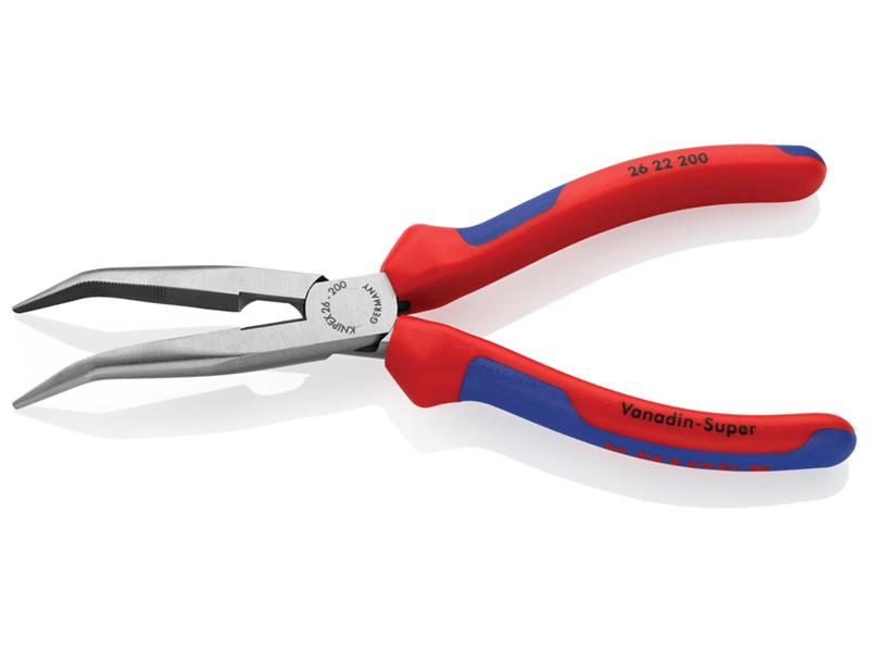 Knipex Bent Snipe Nose Side Cutting Pliers Multi-Component Grip 200mm (8in) KPX2622200