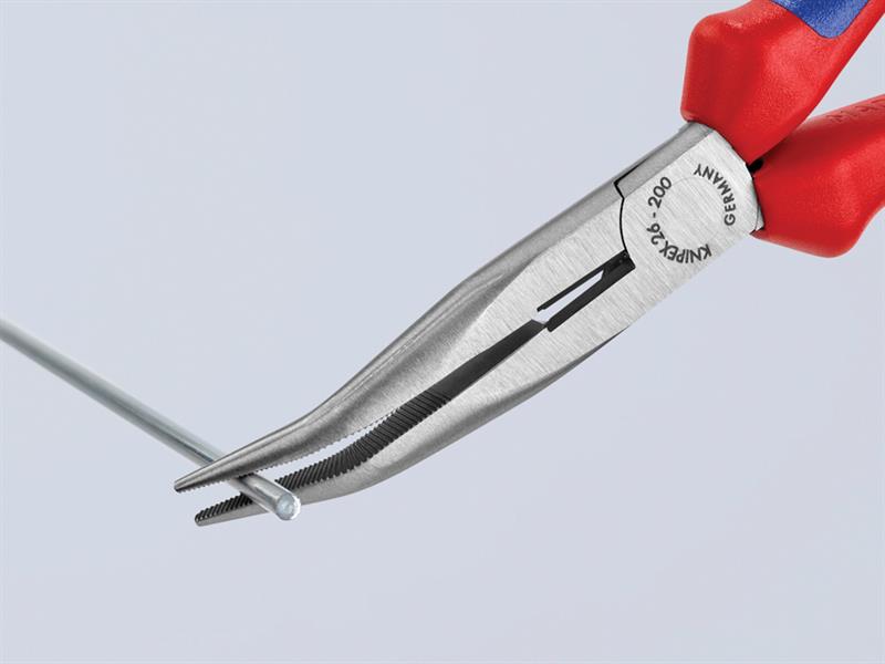Knipex Bent Snipe Nose Side Cutting Pliers Multi-Component Grip 200mm (8in) KPX2622200
