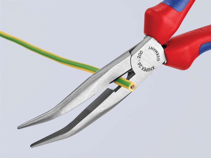 Knipex Bent Snipe Nose Side Cutting Pliers Multi-Component Grip 200mm (8in) KPX2622200