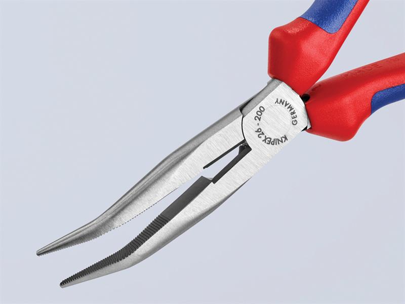 Knipex Bent Snipe Nose Side Cutting Pliers Multi-Component Grip 200mm (8in) KPX2622200