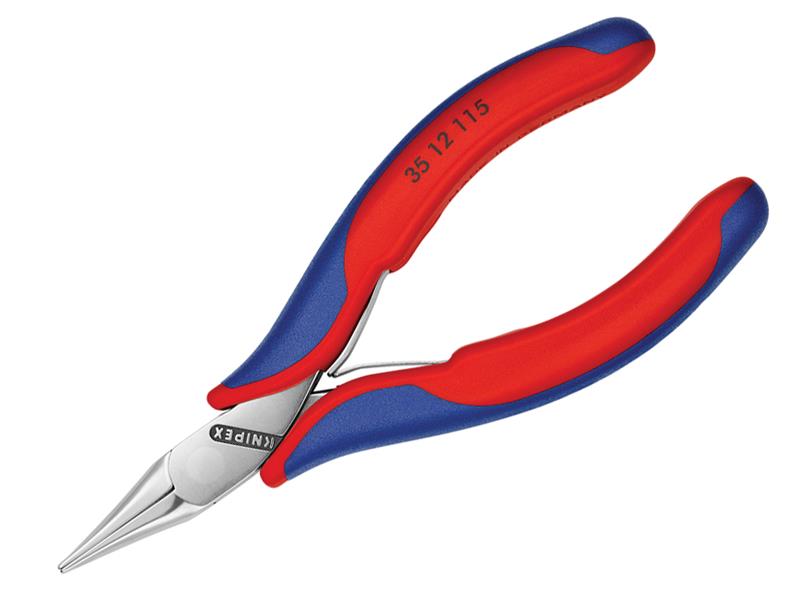 Knipex Flat Jaw Electronics Pliers Multi-Component Grip 115mm KPX3512115