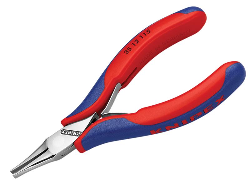 Knipex Flat Jaw Electronics Pliers Multi-Component Grip 115mm KPX3512115
