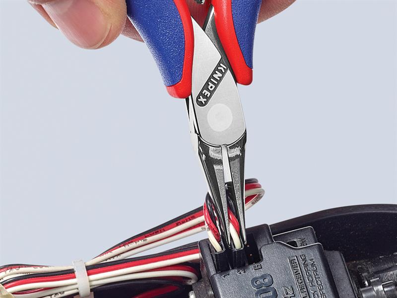 Knipex Flat Jaw Electronics Pliers Multi-Component Grip 115mm KPX3512115