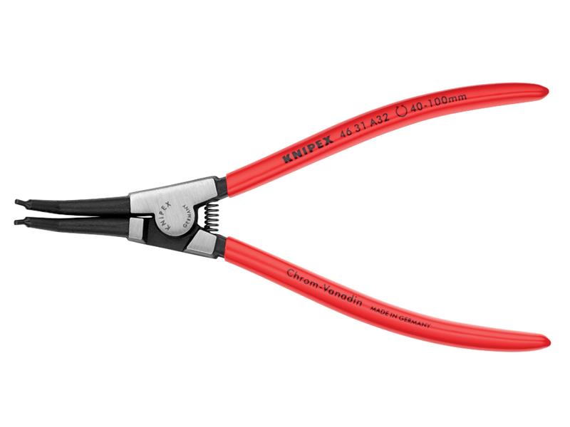 Knipex Circlip Pliers External 45° Bent Tip 40-100mm A32 PVC Handles KPX4631A32