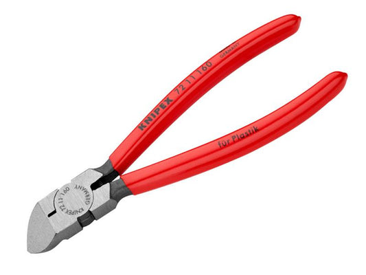 Knipex Diagonal Flush Cutters for Plastics 160mm Coated Handles KPX7211160SB