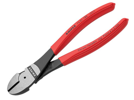 Knipex High Leverage Diagonal Cutters PVC Grip 180mm KPX7401180