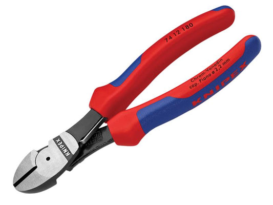 Knipex High Leverage Diagonal Cutters Multi-Component Grip with Spring 180mm KPX7412180