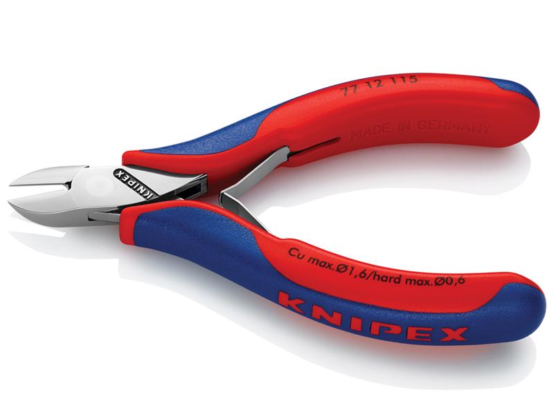 Knipex Electronics Diagonal Cut Pliers - Round Bevelled 115mm KPX7712115
