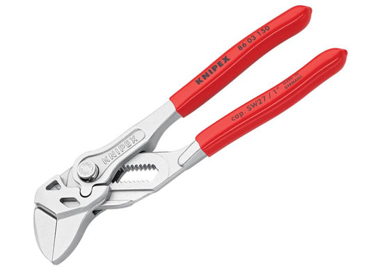 Knipex Mini Pliers Wrench PVC Grip 150mm Smooth Parallel Jaws KPX8603150