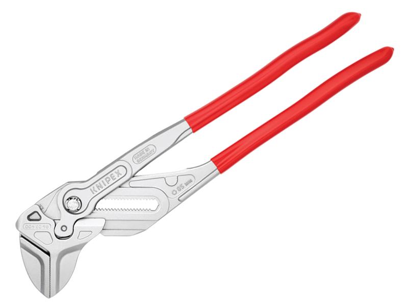Knipex XL Pliers Wrench PVC Grip 400mm Smooth Jaws Capacity 85mm KPX8603400