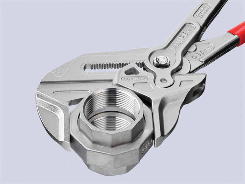 Knipex XL Pliers Wrench PVC Grip 400mm Smooth Jaws Capacity 85mm KPX8603400