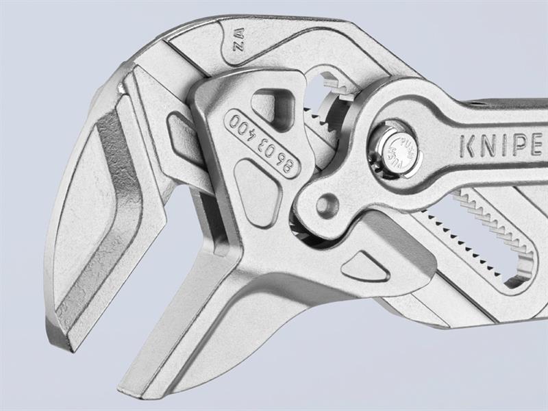 Knipex XL Pliers Wrench PVC Grip 400mm Smooth Jaws Capacity 85mm KPX8603400