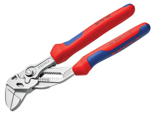 Knipex Pliers Wrench Multi Component Grip 180mm Smooth Jaws KPX8605180