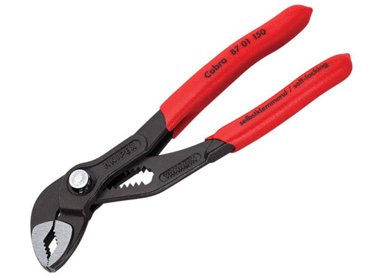 Knipex Cobra Water Pump Pliers PVC Grip 150mm Press Button Action KPX8701150