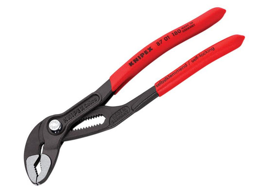 Knipex Cobra Water Pump Pliers PVC Grip 180mm Press Button Action KPX8701180