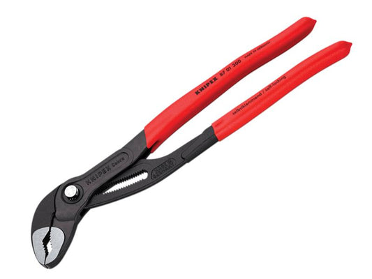 Knipex Cobra Water Pump Pliers PVC Grip 300mm Press Button Action KPX8701300