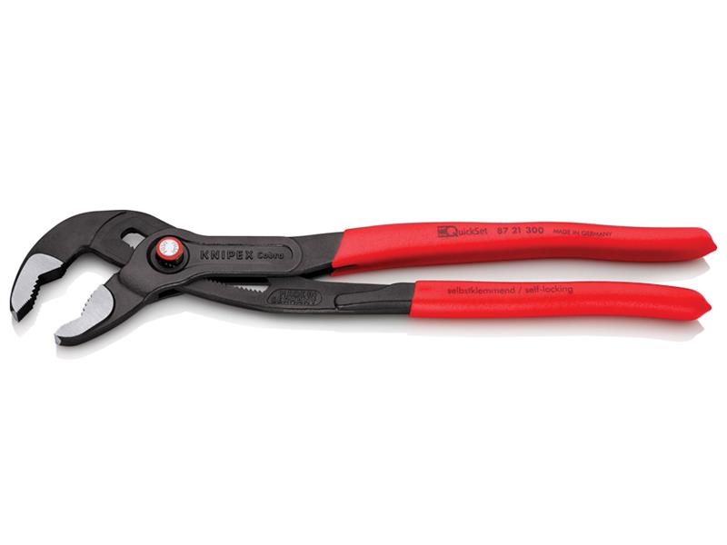 Knipex Cobra Quickset Water Pump Pliers PVC Grips 300mm KPX8721300