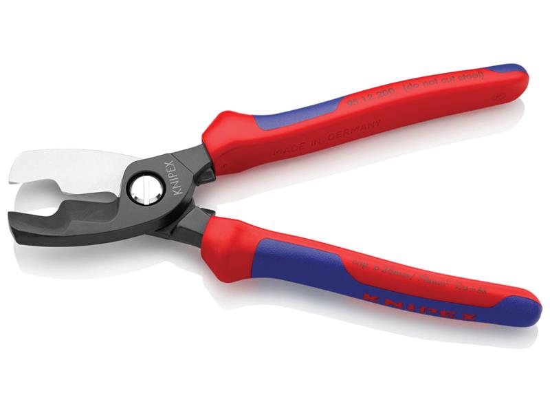Knipex Cable Shear with Twin Cutting Edge Multi Component Grip 200mm KPX9512200