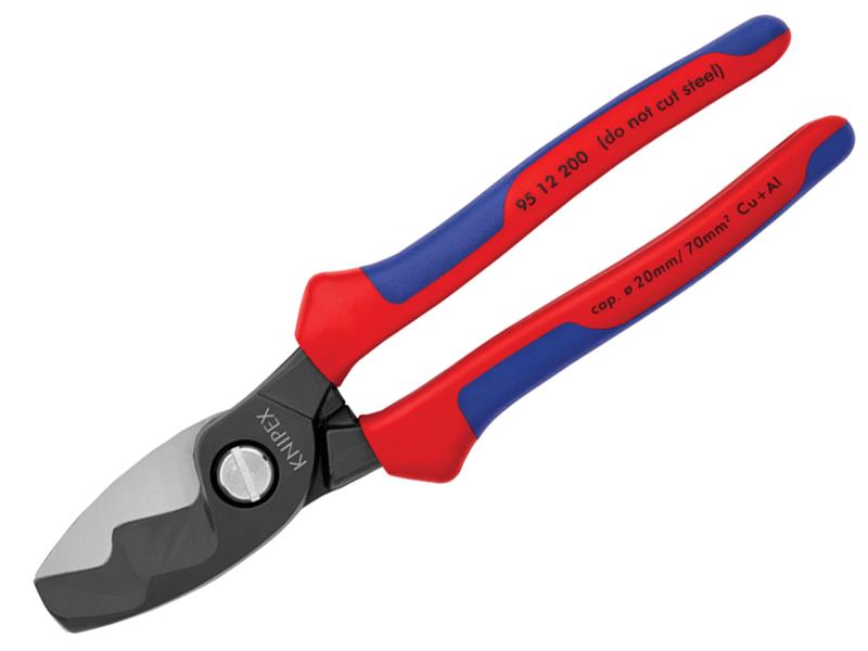 Knipex Cable Shear with Twin Cutting Edge Multi Component Grip 200mm KPX9512200