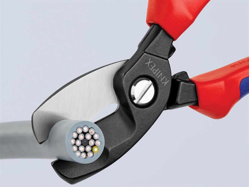 Knipex Cable Shear with Twin Cutting Edge Multi Component Grip 200mm KPX9512200
