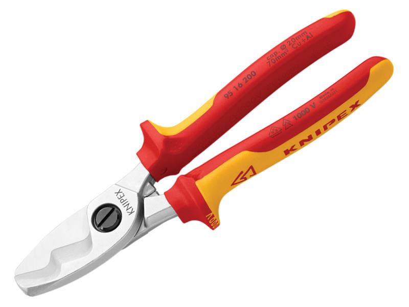 Knipex VDE Cable Shears with Twin Cutting Edge 200mm KPX9516200