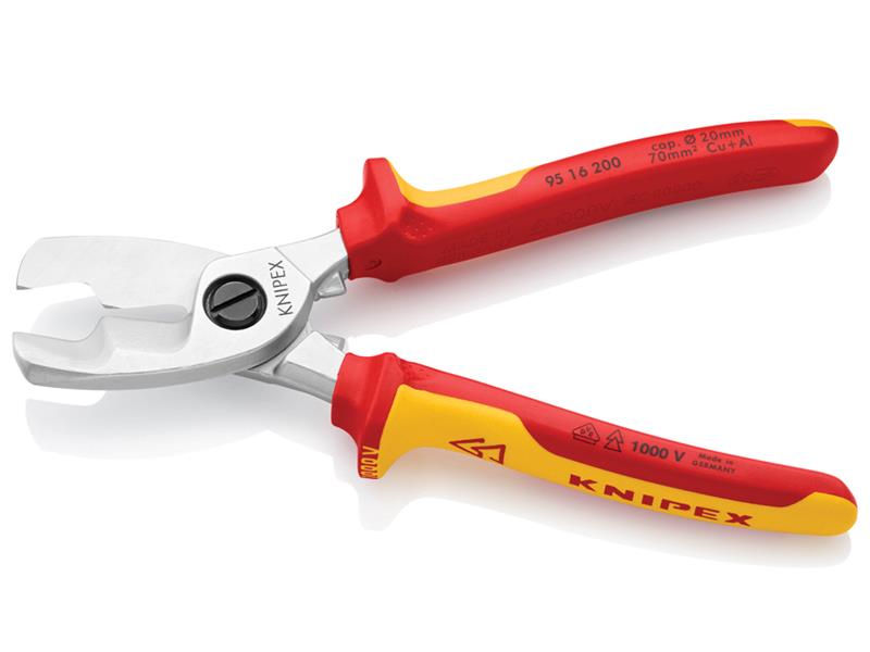 Knipex VDE Cable Shears with Twin Cutting Edge 200mm KPX9516200