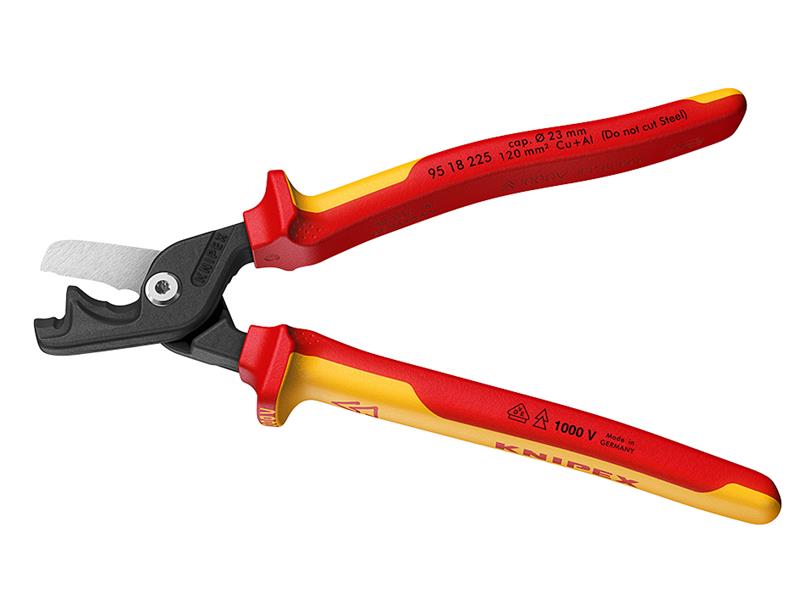 Knipex VDE Cable Shears StepCut Length 225mm XL cutting capacity KPX9518225