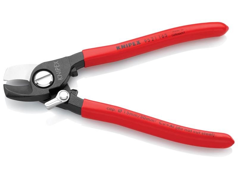 Knipex Cable Shears PVC Grip with Return Spring 165mm KPX9521165