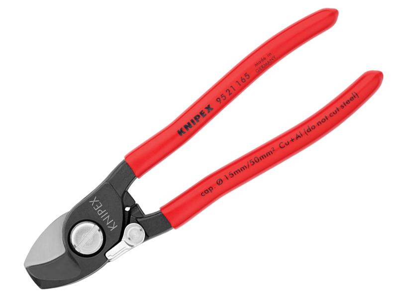 Knipex Cable Shears PVC Grip with Return Spring 165mm KPX9521165