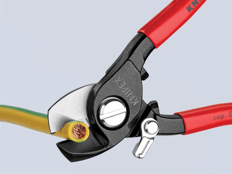 Knipex Cable Shears PVC Grip with Return Spring 165mm KPX9521165