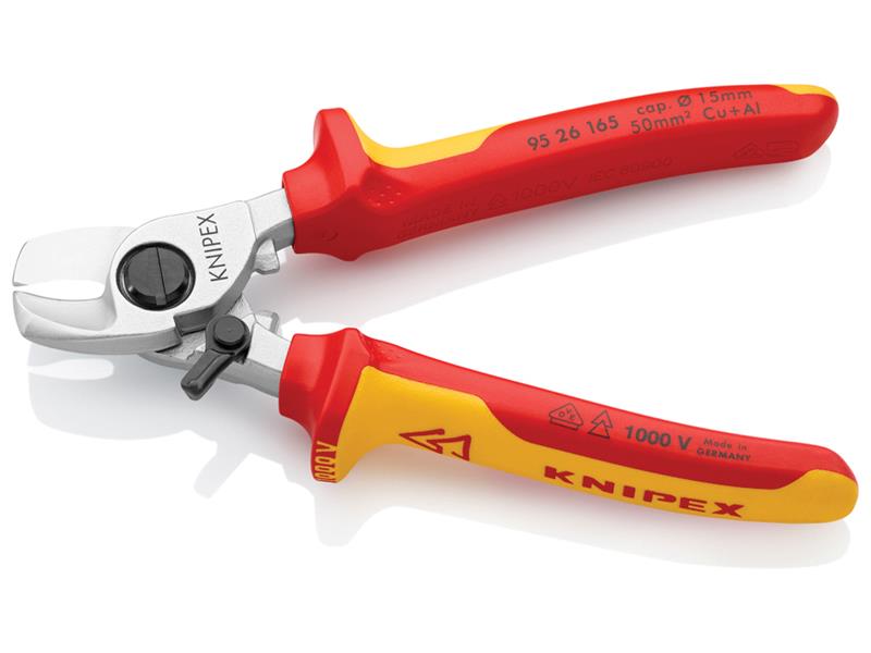 Knipex VDE Cable Shears with Return Spring 165mm KPX9526165