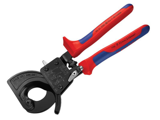 Knipex Ratchet Action Cable Shears Multi Component Grip 250mm KPX9531250