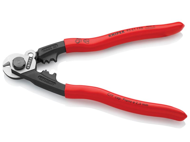 Knipex Wire Rope/Bowden Cable Cutter PVC Grip 190mm KPX9561190