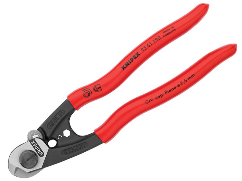 Knipex Wire Rope/Bowden Cable Cutter PVC Grip 190mm KPX9561190