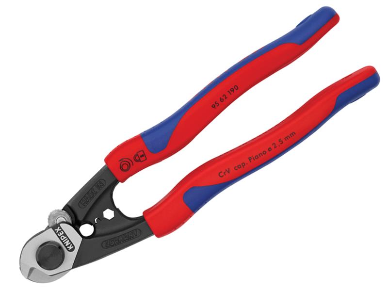 Knipex Wire Rope Bowden Cable Cutters Multi-Component Grip 190mm KPX9562190