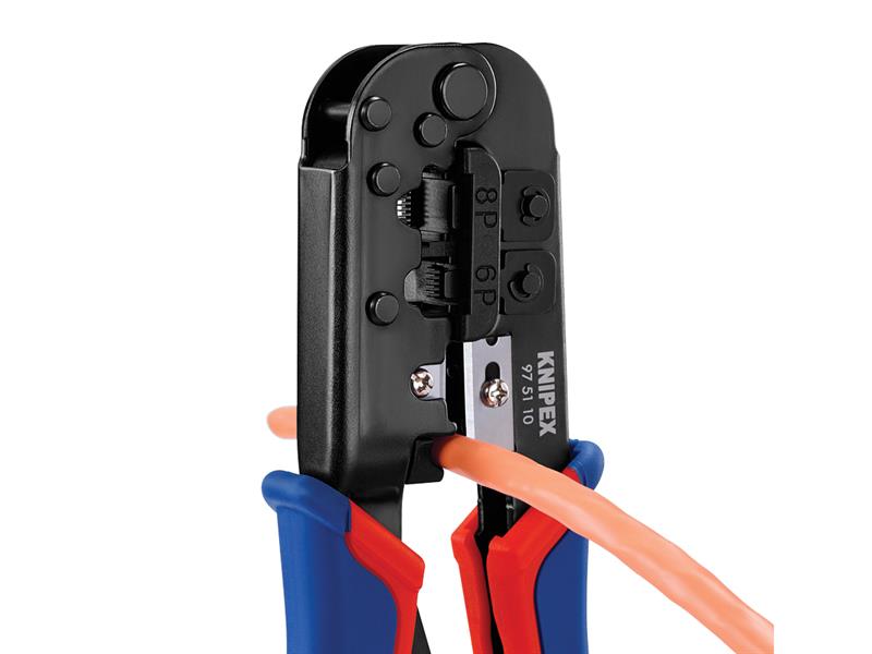 Knipex Crimping Pliers for Western telephone cable Plugs RJ11/12 RJ45 975110