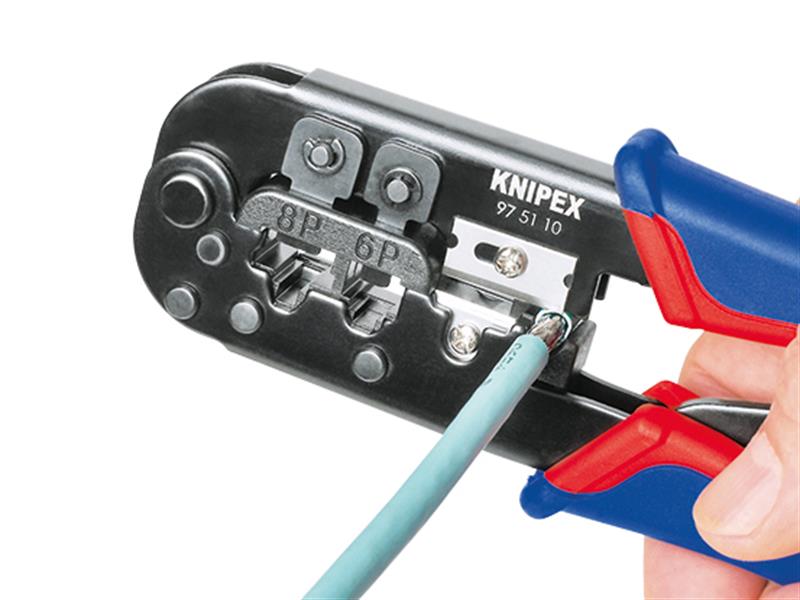Knipex Crimping Pliers for Western telephone cable Plugs RJ11/12 RJ45 975110