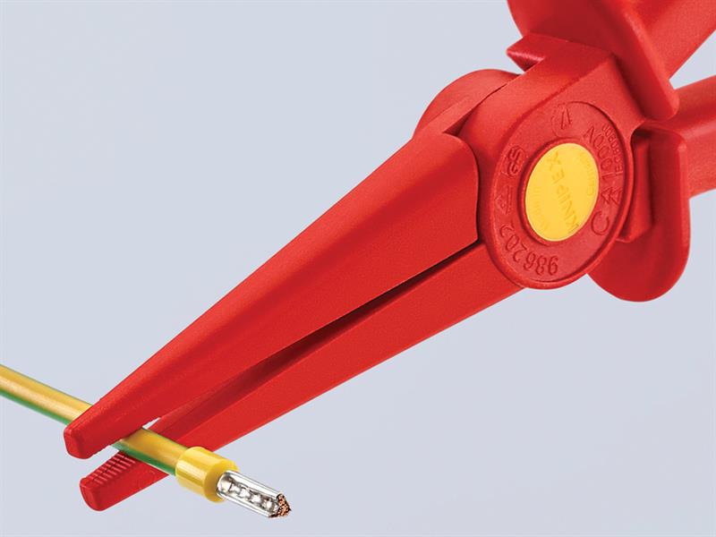Knipex Long Nose Insulated Pliers 220mm Made Of Fibreglass & Plastic 986202