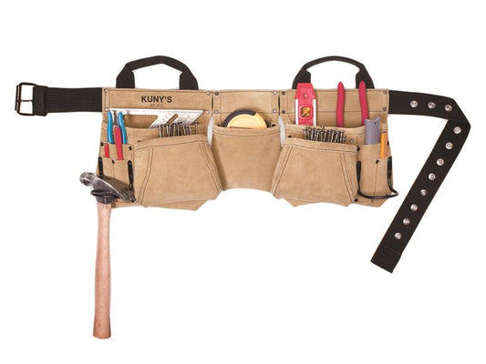 Kuny's Carpenter's Apron Split Grain Leather Two Hammer Holders KUNAP622